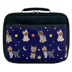 Terrier Cute Dog With Stars Sun And Moon Lunch Bag by SychEva