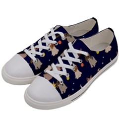 Terrier Cute Dog With Stars Sun And Moon Women s Low Top Canvas Sneakers by SychEva