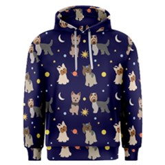 Terrier Cute Dog With Stars Sun And Moon Men s Overhead Hoodie by SychEva