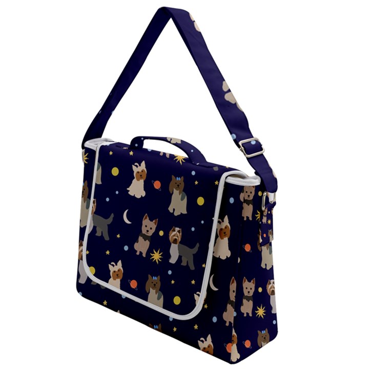 Terrier Cute Dog With Stars Sun And Moon Box Up Messenger Bag