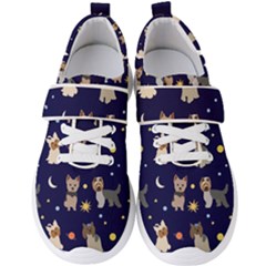 Terrier Cute Dog With Stars Sun And Moon Men s Velcro Strap Shoes by SychEva