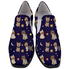 Terrier Cute Dog With Stars Sun And Moon Women Slip On Heel Loafers by SychEva