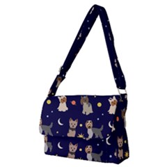 Terrier Cute Dog With Stars Sun And Moon Full Print Messenger Bag (m) by SychEva