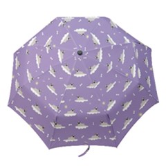 Pug Dog On A Cloud Folding Umbrellas by SychEva