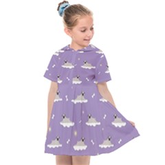 Pug Dog On A Cloud Kids  Sailor Dress by SychEva