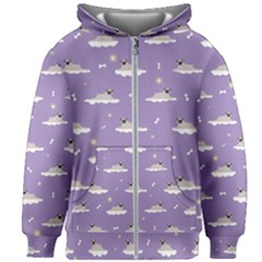 pug dog on a cloud Kids  Zipper Hoodie Without Drawstring