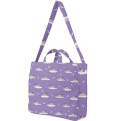 pug dog on a cloud Square Shoulder Tote Bag