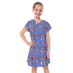 Blue 50s Kids  Drop Waist Dress by InPlainSightStyle