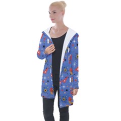 Blue 50s Longline Hooded Cardigan by InPlainSightStyle