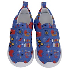 Blue 50s Kids  Velcro No Lace Shoes by InPlainSightStyle