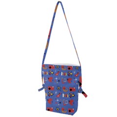 Blue 50s Folding Shoulder Bag by InPlainSightStyle