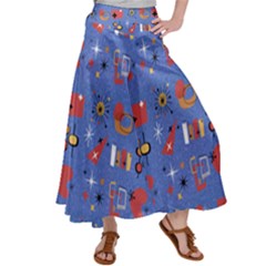 Blue 50s Satin Palazzo Pants by InPlainSightStyle