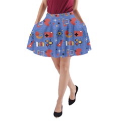 Blue 50s A-line Pocket Skirt by InPlainSightStyle