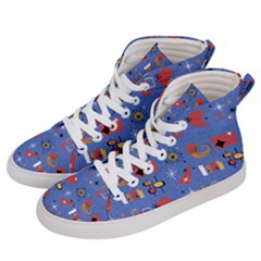 Blue 50s Women s Hi-top Skate Sneakers by InPlainSightStyle