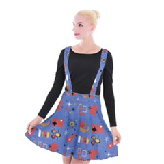 Blue 50s Suspender Skater Skirt by InPlainSightStyle