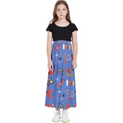 Blue 50s Kids  Flared Maxi Skirt by InPlainSightStyle
