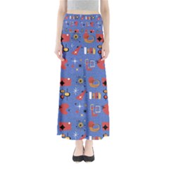 Blue 50s Full Length Maxi Skirt by InPlainSightStyle