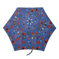 Blue 50s Mini Folding Umbrellas by InPlainSightStyle
