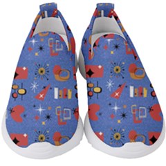 Blue 50s Kids  Slip On Sneakers by InPlainSightStyle