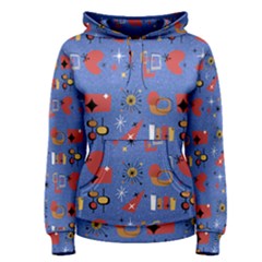 Blue 50s Women s Pullover Hoodie by InPlainSightStyle