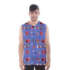 Blue 50s Men s Basketball Tank Top