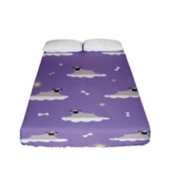Cheerful Pugs Lie In The Clouds Fitted Sheet (full/ Double Size) by SychEva