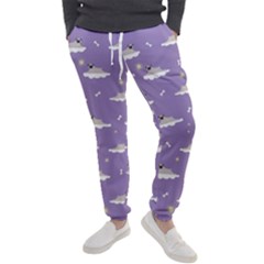 Cheerful Pugs Lie In The Clouds Men s Jogger Sweatpants by SychEva