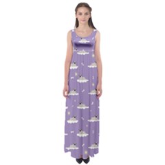 Cheerful Pugs Lie In The Clouds Empire Waist Maxi Dress