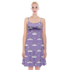 Cheerful Pugs Lie In The Clouds Spaghetti Strap Velvet Dress by SychEva