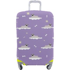 Cheerful Pugs Lie In The Clouds Luggage Cover (large) by SychEva
