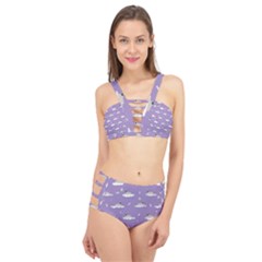 Cheerful Pugs Lie In The Clouds Cage Up Bikini Set by SychEva