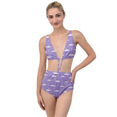 Cheerful Pugs Lie In The Clouds Tied Up Two Piece Swimsuit