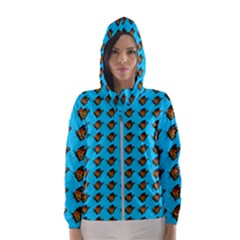 Monarch Butterfly Print Women s Hooded Windbreaker by Kritter