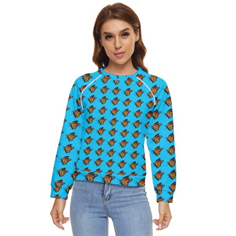 Monarch Butterfly Print Women s Long Sleeve Raglan Tee by Kritter