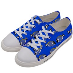 Powder Blue Tang Print Men s Low Top Canvas Sneakers by Kritter