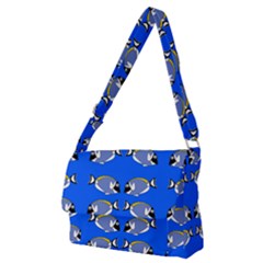 Powder Blue Tang Print Full Print Messenger Bag (m) by Kritter