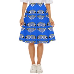 Powder Blue Tang Print Classic Short Skirt by Kritter