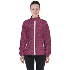 Pink Zoas Print Women s High Neck Windbreaker by Kritter