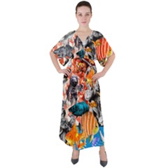 Point Of Entry V-neck Boho Style Maxi Dress by impacteesstreetwearcollage