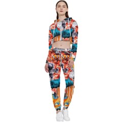 Point Of Entry Cropped Zip Up Lounge Set