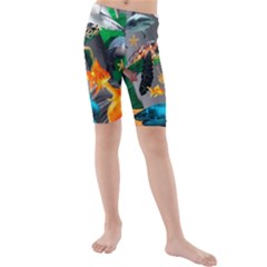 Point Of Entry 4 Kids  Mid Length Swim Shorts