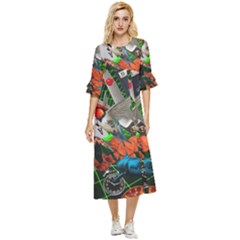 Through Space And Time Double Cuff Midi Dress by impacteesstreetwearcollage