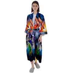 Riding The Storm Out Maxi Satin Kimono by impacteesstreetwearcollage