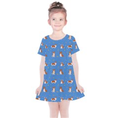 Cute Corgi Dogs Kids  Simple Cotton Dress