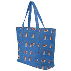 Cute Corgi Dogs Zip Up Canvas Bag by SychEva