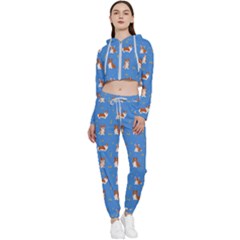 Cute Corgi Dogs Cropped Zip Up Lounge Set by SychEva