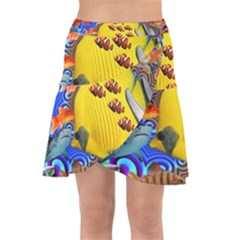 Swimming With The Fishes Wrap Front Skirt