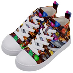 Outside The Window-swimming With Fishes Kids  Mid-top Canvas Sneakers