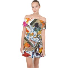 Under The Sea Off Shoulder Chiffon Dress