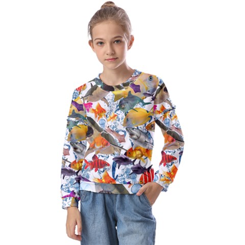 Under The Sea Kids  Long Sleeve Tee With Frill  by impacteesstreetwearcollage